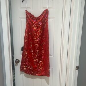 Red strapless dress - new with tags